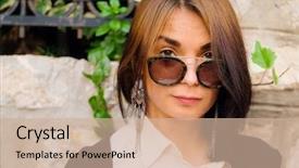  Presentation with esami medie girl power - Cool new theme with homosapiens - portrait of a young girl backdrop and a coral colored foreground