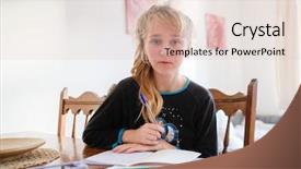  Presentation with work from hom - Cool new presentation with homosapiens - schoolgirl makes her home work backdrop and a lemonade colored foreground