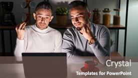  Presentation with computer - Presentation theme having homosexual-couple-using-computer-laptop background and a violet colored foreground