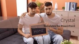  Presentation with gay - Theme with homosexual-gay-couple-holding-blackboard background and a coral colored foreground