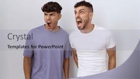  Presentation with gay - PPT theme with homosexual-gay-couple-standing-over background and a light gray colored foreground