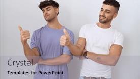  Presentation with gay - Theme featuring homosexual-gay-couple-standing-over background and a light gray colored foreground