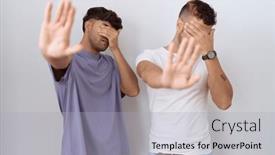  Presentation with gay - Presentation design consisting of homosexual-gay-couple-standing-over background and a light gray colored foreground