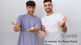  Presentation with gay - PPT theme having homosexual-gay-couple-standing-over background and a light gray colored foreground
