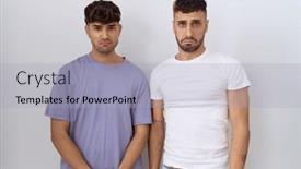  Presentation with gay - Presentation theme with homosexual-gay-couple-standing-over background and a light blue colored foreground