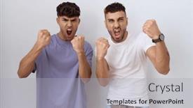  Presentation with gay - Slides consisting of homosexual-gay-couple-standing-over background and a light gray colored foreground