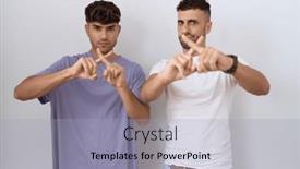  Presentation with gay - Slides enhanced with homosexual-gay-couple-standing-over background and a light gray colored foreground