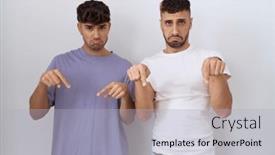  Presentation with gay - PPT theme featuring homosexual-gay-couple-standing-over background and a light gray colored foreground