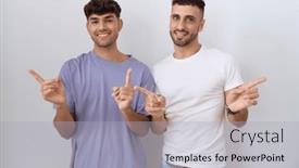  Presentation with gay - PPT theme consisting of homosexual-gay-couple-standing-over background and a light gray colored foreground