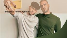  Presentation with attitude - PPT layouts having homosexual-gay-couple-standing-together background and a coral colored foreground