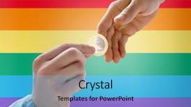  Presentation with gay rainbow flag - Amazing presentation design having homosexuality safe sex sexual education backdrop and a light blue colored foreground