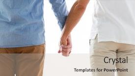  Presentation with holding hands - Audience pleasing slide set consisting of homosexuality same-sex marriage gay backdrop and a soft green colored foreground