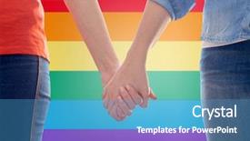  Presentation with rainbow pride - Slides having homosexuality same-sex marriage gay background and a teal colored foreground