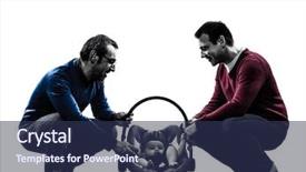  Presentation with silhouettes family - Beautiful PPT theme featuring homosexuals parents men family backdrop and a  colored foreground