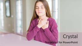  Presentation with catholic pray kid - Slides enhanced with honesty kids - beautiful young girl kid background and a coral colored foreground