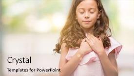  Presentation with pink - Presentation theme having honesty kids - brunette hispanic girl wearing pink background and a  colored foreground