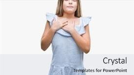  Presentation with chest - Theme enhanced with honesty kids - young beautiful girl over isolated background and a  colored foreground