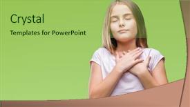  Presentation with beautiful midnight sun over - Theme consisting of honesty kids - young beautiful girl over isolated background and a  colored foreground