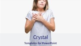  Presentation with chest - Cool new slides with honesty kids - young beautiful girl over isolated backdrop and a  colored foreground