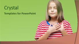  Presentation with chest - Slide deck featuring honesty kids - young beautiful girl over isolated background and a  colored foreground
