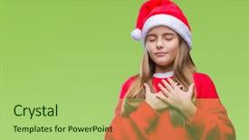  Presentation with beautiful reof christmas season - PPT layouts featuring honesty kids - young beautiful girl wearing christmas background and a  colored foreground