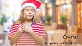  Presentation with beautiful reof christmas season - Audience pleasing presentation consisting of honesty kids - young beautiful girl wearing christmas backdrop and a  colored foreground