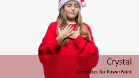  Presentation with beautiful reof christmas season - Audience pleasing slides consisting of honesty kids - young beautiful girl wearing christmas backdrop and a  colored foreground