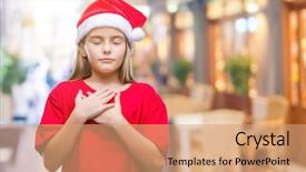  Presentation with beautiful reof christmas season - Presentation having honesty kids - young beautiful girl wearing christmas background and a  colored foreground