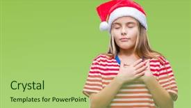  Presentation with christmas girl - PPT layouts consisting of honesty kids - young beautiful girl wearing christmas background and a  colored foreground