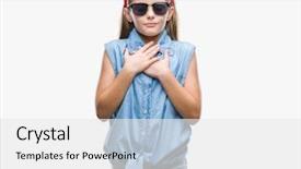  Presentation with mental health facilities - Cool new presentation theme with honesty kids - young beautiful girl wearing sunglasses backdrop and a  colored foreground