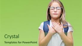  Presentation with student health - Audience pleasing PPT theme consisting of honesty kids - young beautiful smart student girl backdrop and a  colored foreground