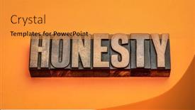  Presentation with honesty - Slide set enhanced with honesty-word-abstract-in-vintage background and a gold colored foreground