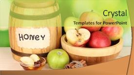  Presentation with barn wood autumn apples - Amazing PPT theme having honey and apples with cinnamon backdrop and a  colored foreground