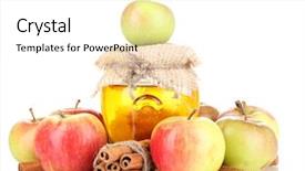  Presentation with fresh water splash green apple isolated white - Audience pleasing PPT theme consisting of honey and apples with cinnamon backdrop and a  colored foreground