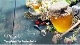  Presentation with organic tea - Presentation theme having honey and herbal tea background and a gray colored foreground