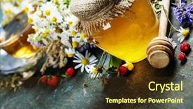  Presentation with organic tea - Amazing presentation design having honey and herbal tea on wooden background - summer health and organic food concept backdrop and a tawny brown colored foreground