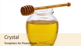  Presentation with honey - Beautiful PPT layouts featuring honey and honey spoon backdrop and a gold colored foreground