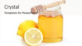  Presentation with alternative medicine - Amazing PPT theme having honey and lemon on white backdrop and a sky blue colored foreground