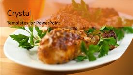  Presentation with spicy food - Cool new theme with honey and mustard glazed chicken backdrop and a gold colored foreground