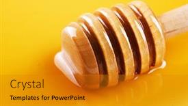  Presentation with honey - PPT theme enhanced with honey background background and a gold colored foreground