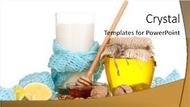  Presentation with strengthening - Presentation theme featuring honey bacteria - healthy ingredients for strengthening immunity background and a white colored foreground