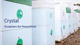  Presentation with condolence white wax candle - Colorful slide deck enhanced with honey bee ecology - white beehives backdrop and a  colored foreground