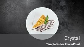  Presentation with minimal - Slides featuring honey-cake-on-white-plate background and a dark gray colored foreground