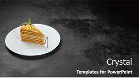  Presentation with minimal - Theme enhanced with honey-cake-on-white-plate background and a dark gray colored foreground