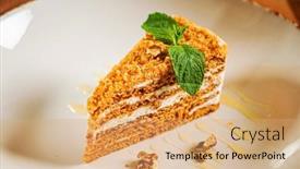  Presentation with walnut - Amazing slides having honey-cake-with-walnut backdrop and a coral colored foreground