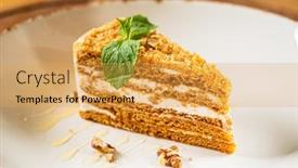  Presentation with walnut - Theme consisting of honey-cake-with-walnut background and a yellow colored foreground