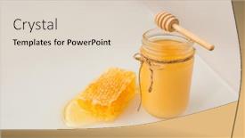  Presentation with honey bee honeycomb - Presentation design with honey-dipper-and-jar background and a lemonade colored foreground