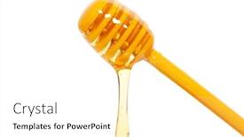  Presentation with honey bee - Amazing presentation having honey-dipper-with-a-drop backdrop and a white colored foreground