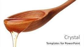  Presentation with honey - Presentation theme featuring honey-dripping-from-a-wooden background and a white colored foreground