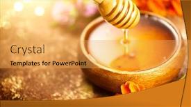  Presentation with honey - Theme enhanced with honey-dripping-from-honey-dipper background and a yellow colored foreground